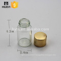 10ml glass tube essential oil bottle with golden cap